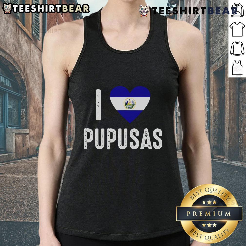 Person wearing 'Nice I Love Pupusa from El Salvador' tank top showcasing love for Salvadoran cuisine.