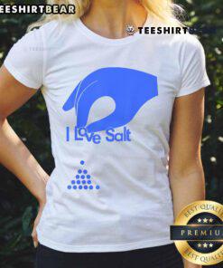 Nice I Love Salt ladies tee in vibrant colors, perfect for salt lovers and casual wear enthusiasts.