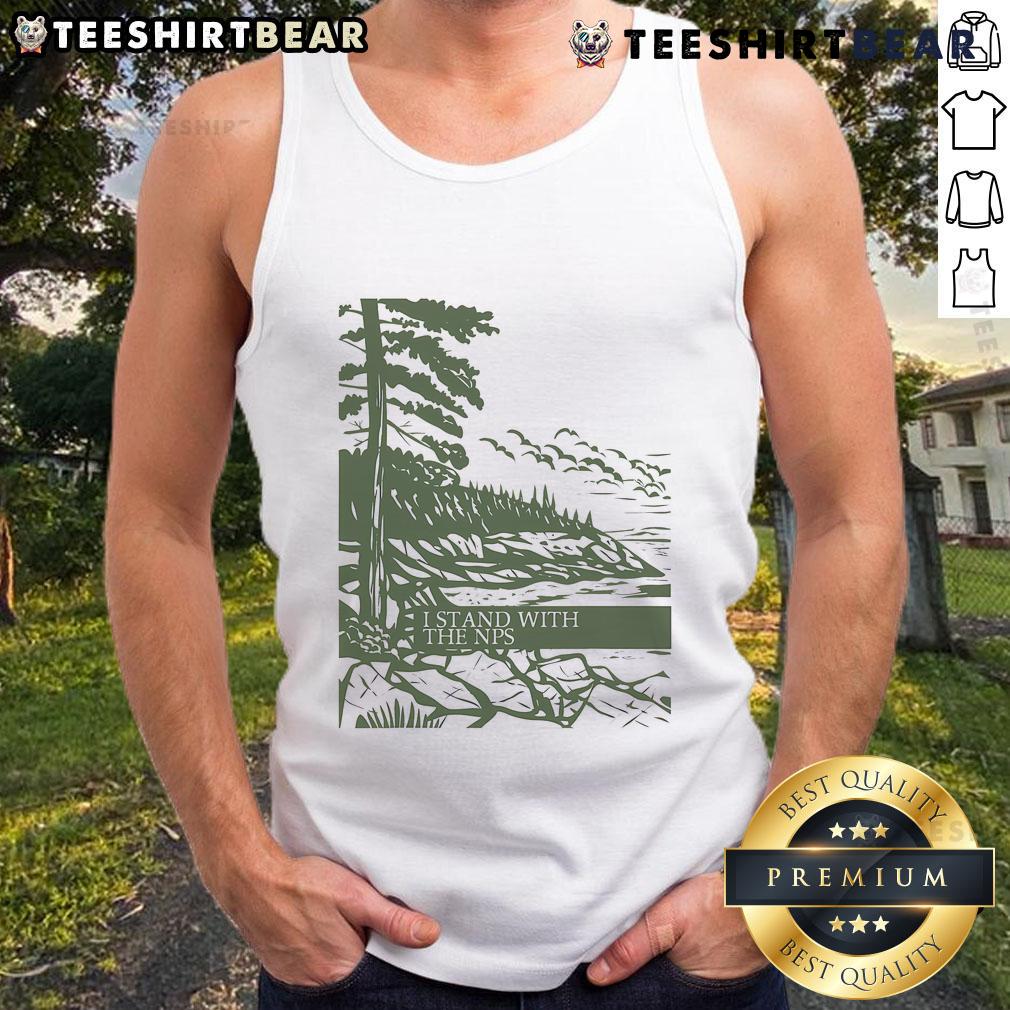 Nice I Stand With The NPS National Park Support Tank Top showcasing a stylish design for nature enthusiasts.