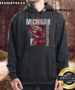 Alt Text: Nice Michigan Panthers helmet frame hoodie showcasing team pride and stylish design for fans.