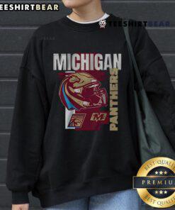 Nice Michigan Panthers helmet frame sweatshirt showcasing team spirit and style for fans.