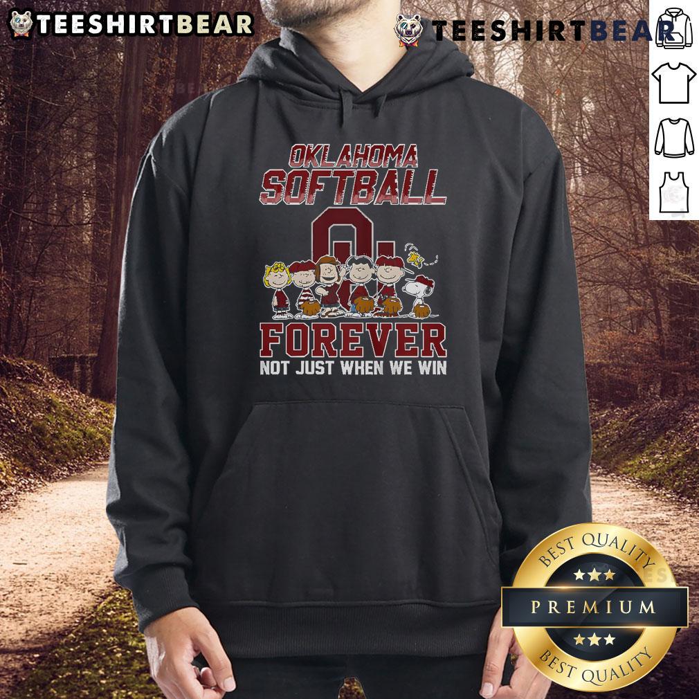 Nice Oklahoma Softball Forever hoodie featuring Snoopy design, perfect for fans celebrating the sport beyond just victories.