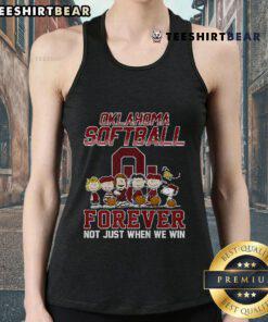 Nice Oklahoma Softball Forever tank top featuring Snoopy design, perfect for fans celebrating the sport beyond just victories.
