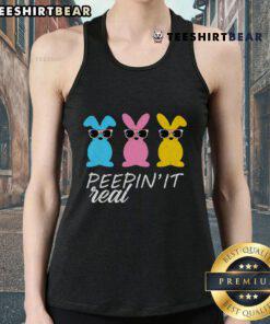 Cool tank top featuring Nice Peepin' It Real Easter bunnies design, perfect for festive spring style.
