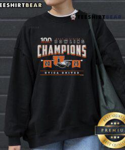 Official 2025 MHSAA Boys Bowling D1 Champions Utica United sweatshirt featuring team logo and vibrant colors.