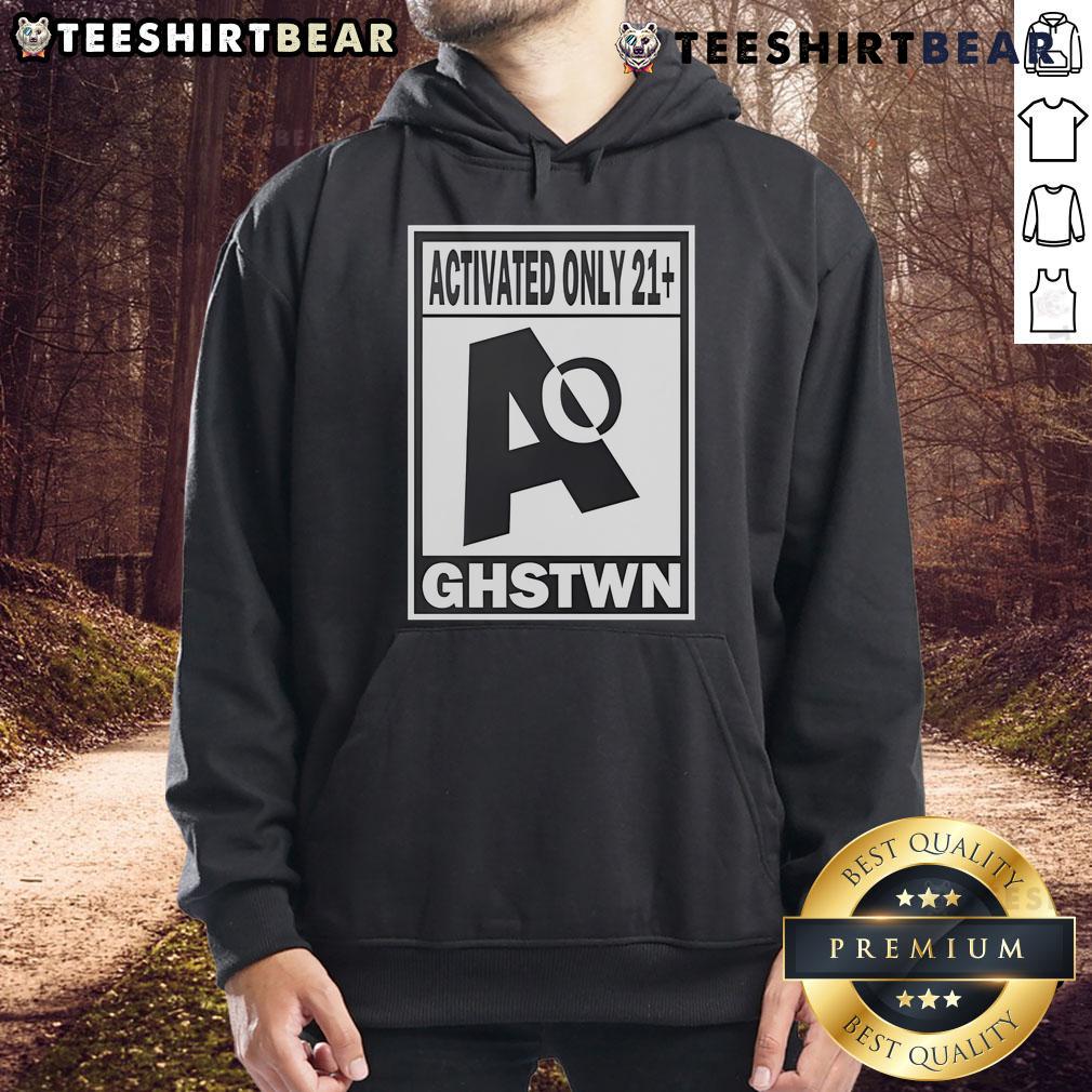 Official Activated Only 21 Ghstwn Hoodie in black with stylish logo design, perfect for casual streetwear fashion.