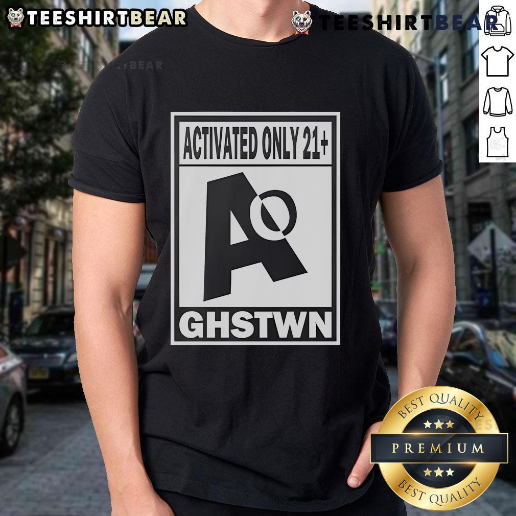 Official Activated Only 21+ Ghstwn T-Shirt featuring bold graphics for adult fans of the Ghstwn brand.