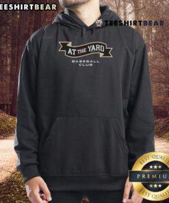 Official At The Yard Banner Baseball Club Hoodie in navy blue featuring logo and stylish design for baseball fans.