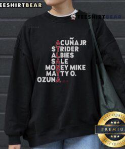 Official Atlanta Baseball MLB Names 2025 Sweatshirt featuring team logo and stylish design for fans.