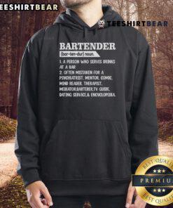 Official Bartender Definition Hoodie for Barkeeper, stylish apparel for bartenders and bar enthusiasts.