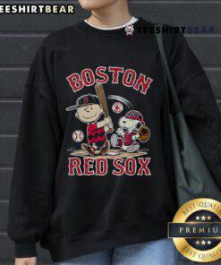 Alt Text: Official Boston Red Sox Snoopy sweatshirt featuring a playful Snoopy design, perfect for fans and casual wear.