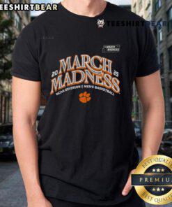 Official Clemson Men's Basketball 2025 March Madness Bound T-Shirt featuring team colors and logo for fans.