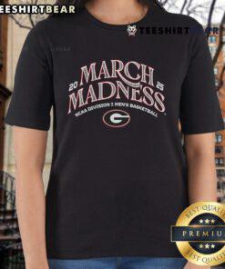 Official Georgia Men's Basketball 2025 March Madness Bound ladies tee featuring team colors and logo.