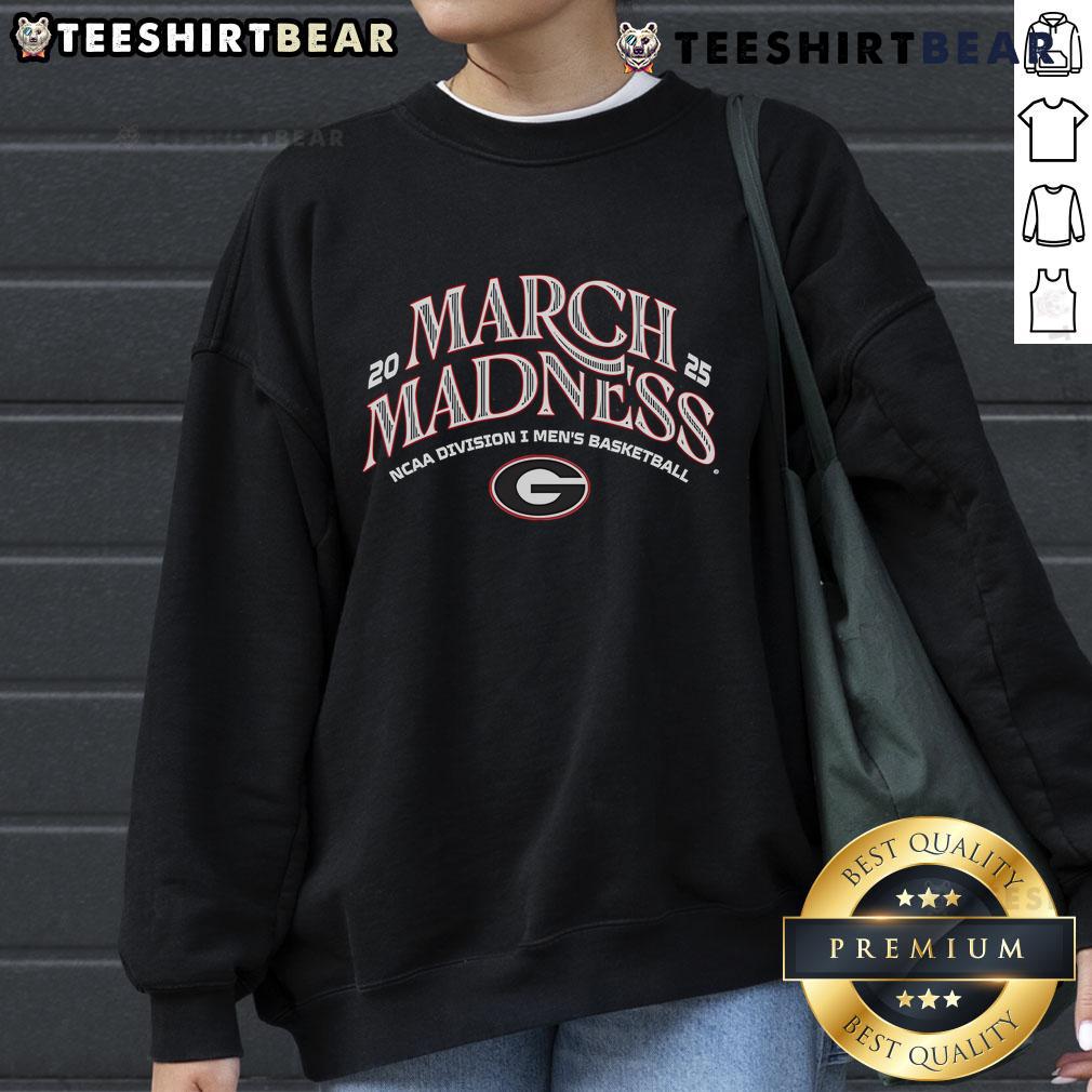 Official Georgia Men's Basketball 2025 March Madness Bound Sweatshirt in red, showcasing team pride and spirit.