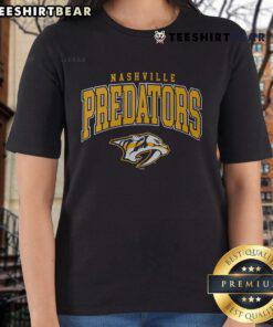 Official Nashville Predators Classic Arched Logo Ladies Tee in vibrant yellow featuring team logo and stylish design.