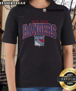 Alt Text: Official New York Rangers Classic Arched Logo Ladies Tee in blue, featuring the iconic team logo and stylish design.