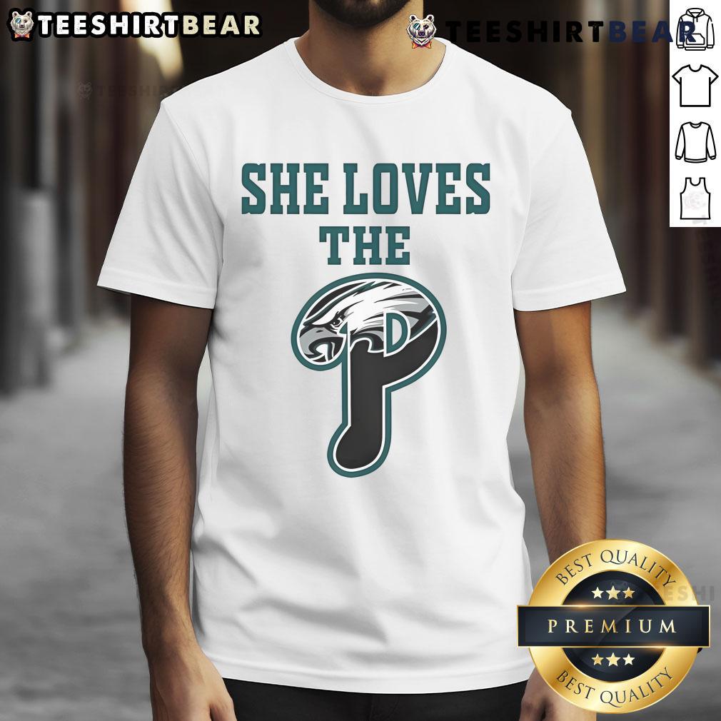 Official She Loves The Philadelphia Eagles Ladies Boyfriend T-Shirt in vibrant green, perfect for female Eagles fans.