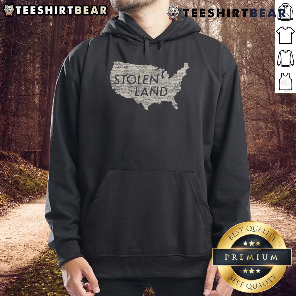 Official Stolen Land Native American Indigenous Hoodie featuring vibrant designs and cultural symbols for proud heritage.