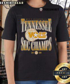 Alt Text: Vintage 2000 Tennessee Volunteers Men's Basketball SEC Champs Ladies Tee featuring team colors and logo.