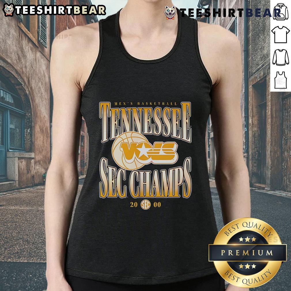 Vintage 2000 Official Tennessee Volunteers Men's Basketball SEC Champs tank top showcasing team pride and style.