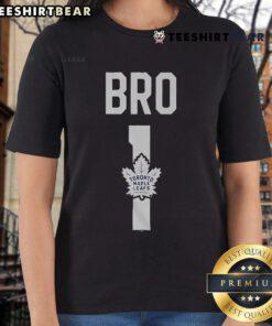 Official Toronto Maple Leafs Number 1 Bro Ladies Tee in blue, showcasing team pride and sporty style.