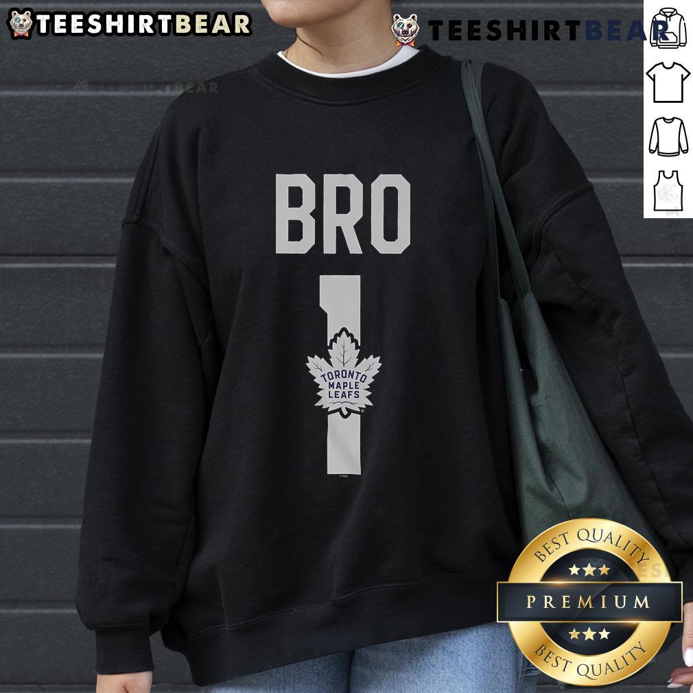 Alt Text: Official Toronto Maple Leafs Number 1 Bro Sweatshirt featuring team colors and logo, perfect for fans.