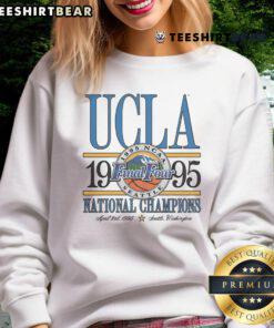 1995 UCLA Men's Basketball National Champions sweatshirt featuring team logo and championship details.