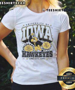 Official University of Iowa Fight Fight Fight Iowa Hawkeyes ladies tee showcasing team spirit and style.