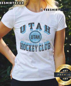 Official Utah Hockey Club Rink Arched Wordmark Ladies Tee showcasing a stylish design for female hockey fans.