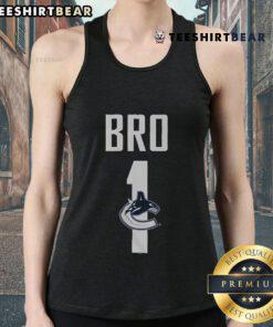 Official Vancouver Canucks Number 1 Bro Tank Top featuring team colors and logo, perfect for fans and summer wear.