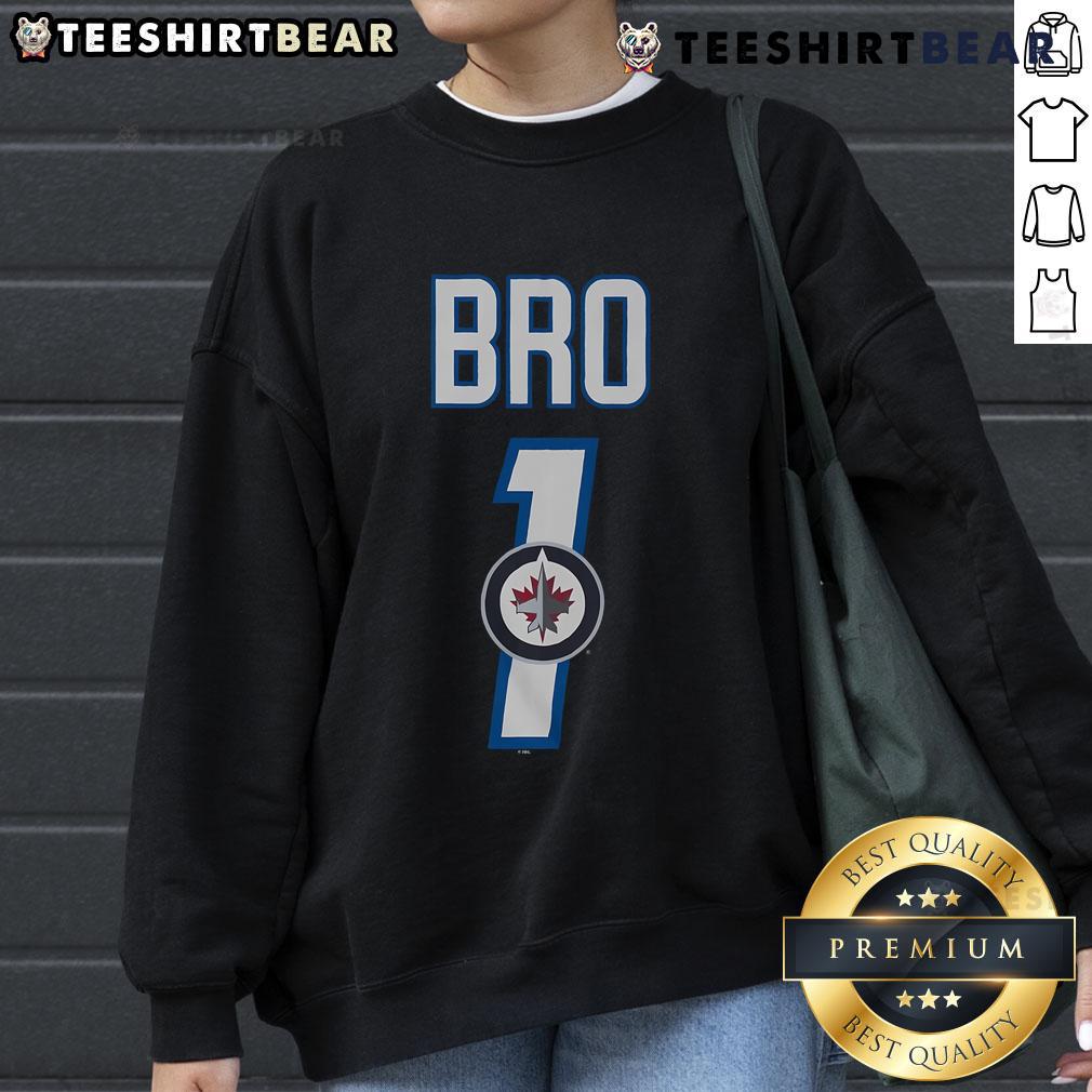 Official Winnipeg Jets Number 1 Bro Sweatshirt featuring team colors and logo, perfect for fans and game day attire.