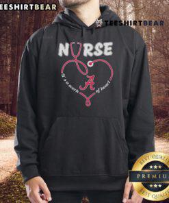 Original Alabama Crimson Tide Nurse hoodie with 'It's A Work Of Heart' design, perfect for passionate fans and healthcare workers.