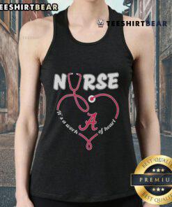 Original Alabama Crimson Tide Nurse 'It's A Work Of Heart' Tank Top featuring vibrant team colors and heartwarming design.