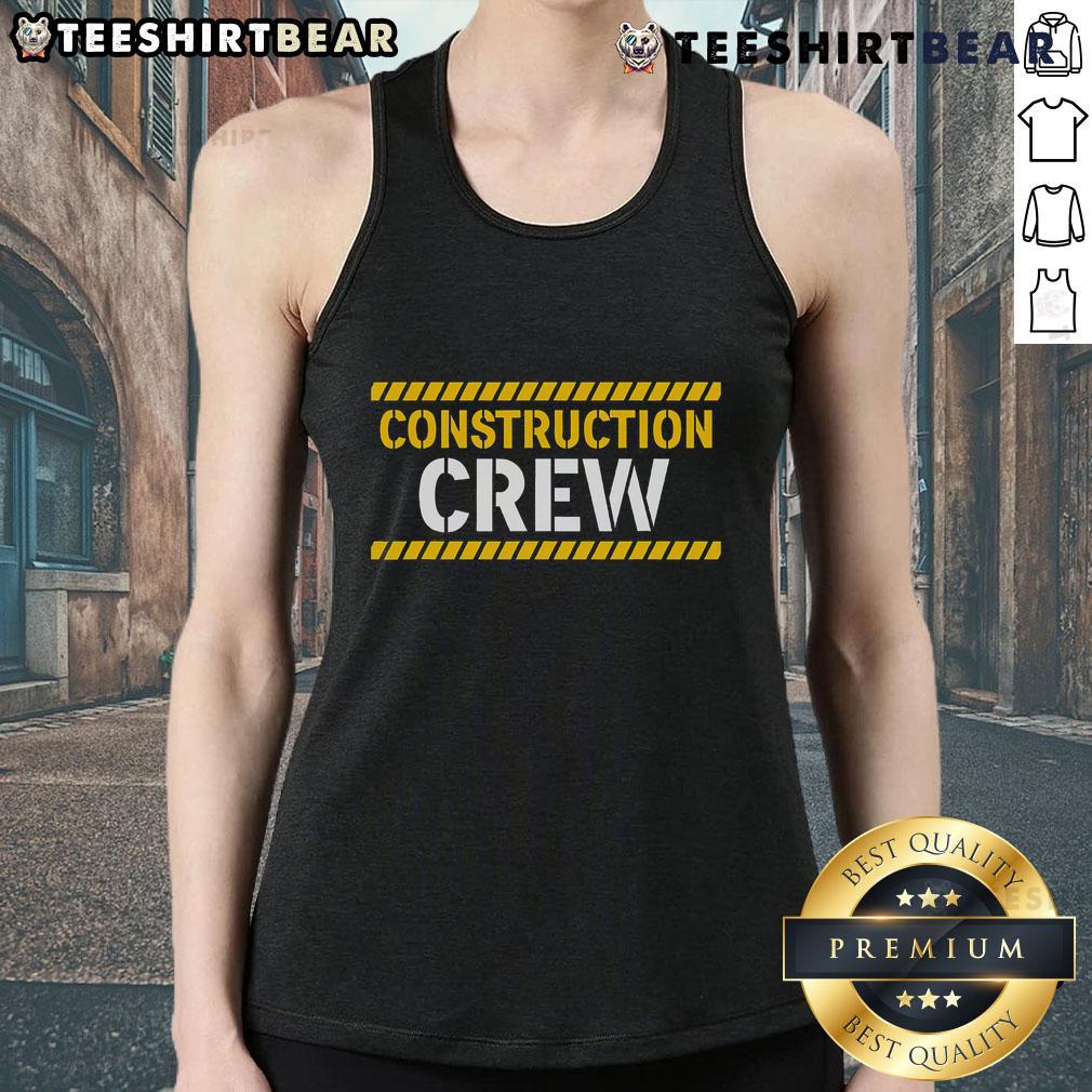 Alt Text: Original construction crew wearing highway worker tank tops, showcasing teamwork and safety on a job site.
