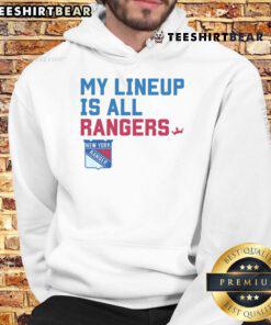 Original New York Rangers My Lineup Hoodie featuring team colors and logo, perfect for fans and casual wear.