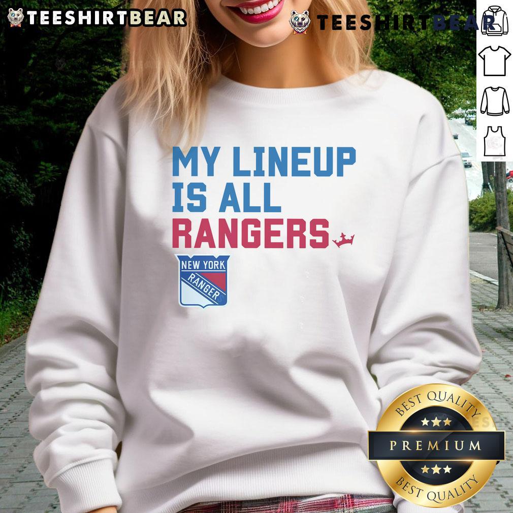 Original New York Rangers My Lineup sweatshirt featuring bold team logo and comfortable design for fans.