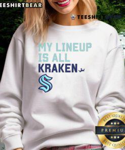 Alt Text: Original Seattle Kraken My Lineup Sweatshirt featuring team colors and logo, perfect for fans and cold game days.