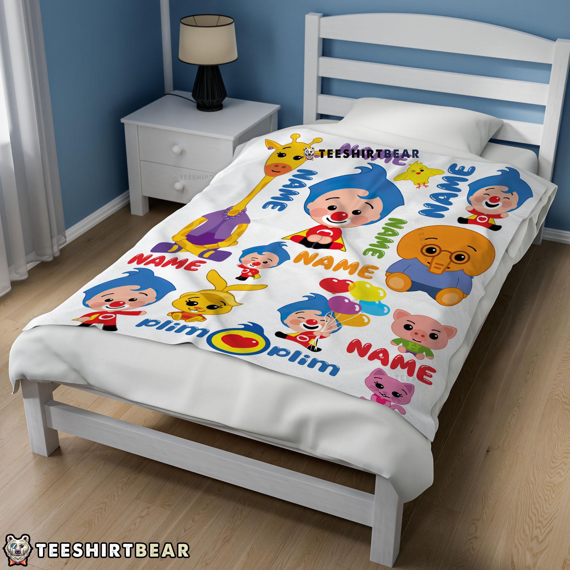 Plim Plim & Friends Collage Cute Blanket Fleece Customized Blanket