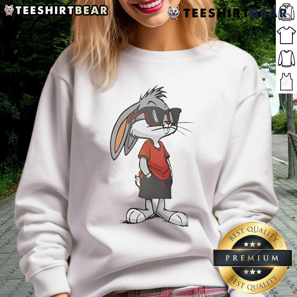 Premium Mythic Bugs Bunny Relaxed Fit Drop Shoulder Sweatshirt featuring iconic cartoon graphics and a cozy design.