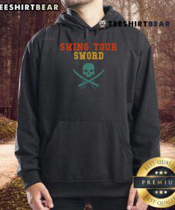 Premium Swing Your Sword The Pirate Hoodie featuring a bold pirate design, perfect for adventurous fashion lovers.