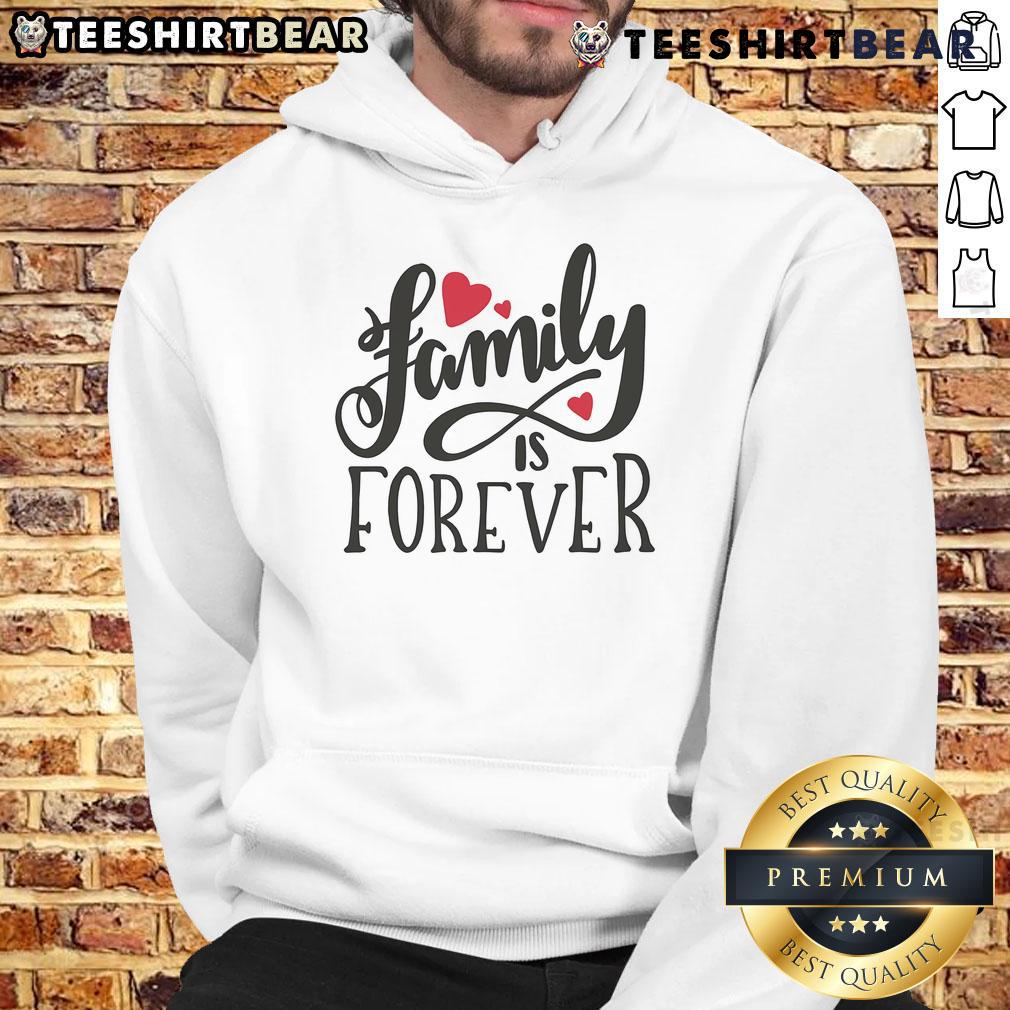 Family wearing Pretty Family Is Forever Heart Hoodie, enjoying a sunny day together, showcasing love and togetherness.