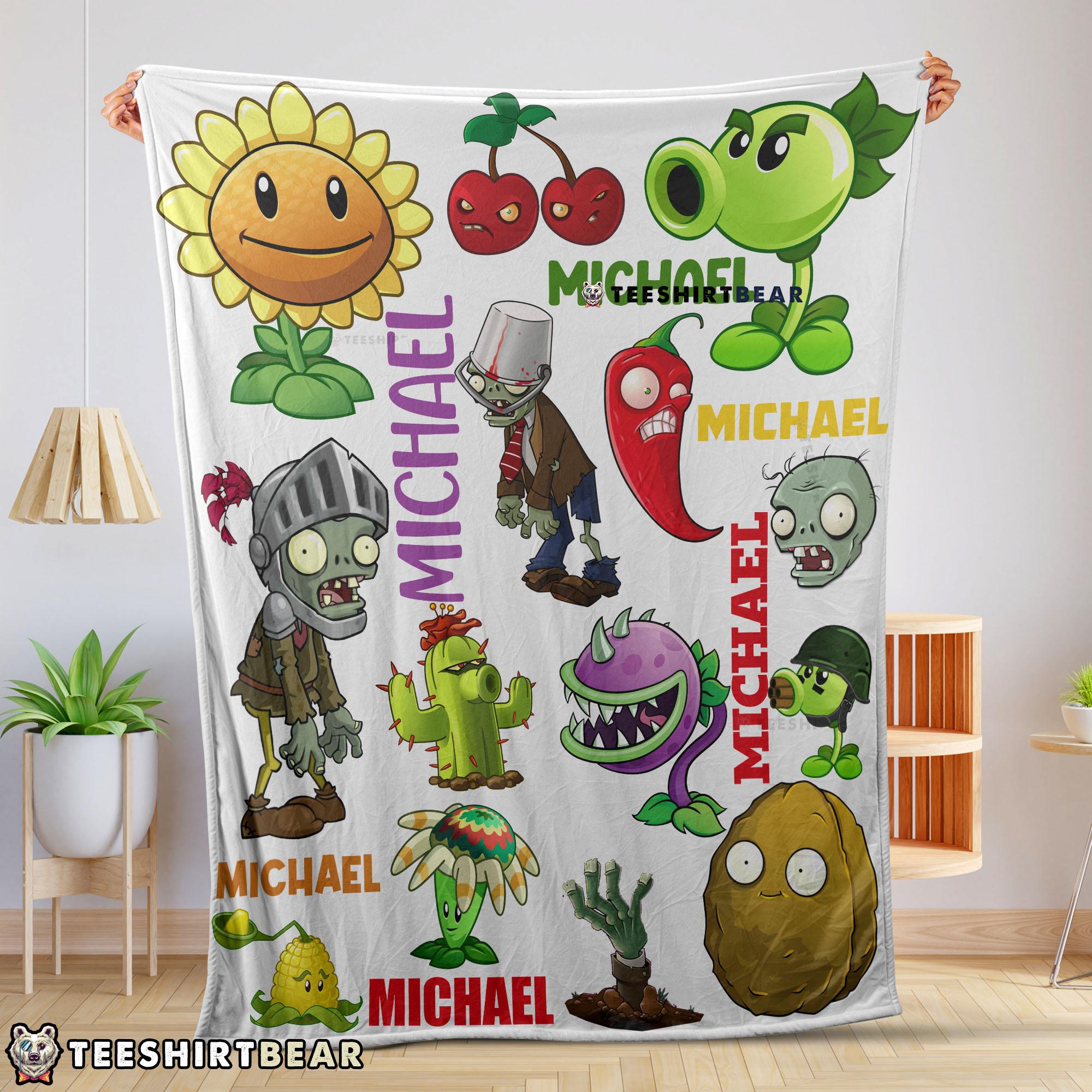 Pretty Plants Vs Zombies Characters Blanket Fleece Customized Blanket