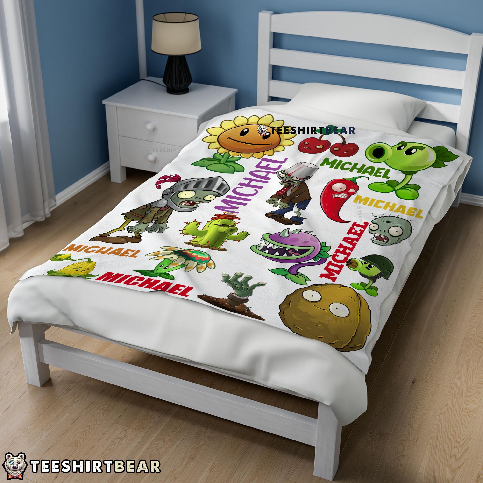 Pretty Plants Vs Zombies Characters Blanket Fleece Customized Blanket