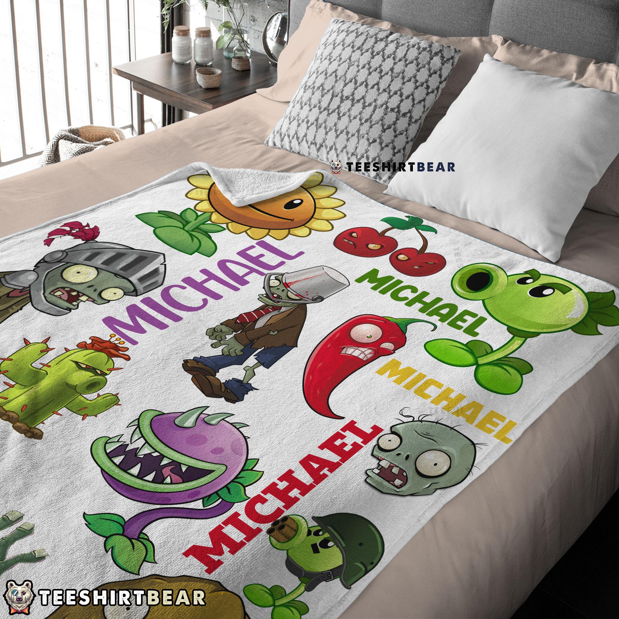 Pretty Plants Vs Zombies Characters Blanket Fleece Customized Blanket