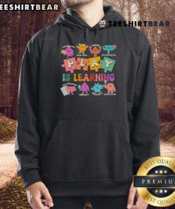 Child wearing a Pretty Play Is Learning Hoodie, showcasing playful design and vibrant colors, perfect for creative learning.