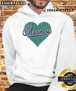 Pretty Retro Mariners Nickname Vintage Mariners Heart Hoodie in navy blue, showcasing a classic design for fans.