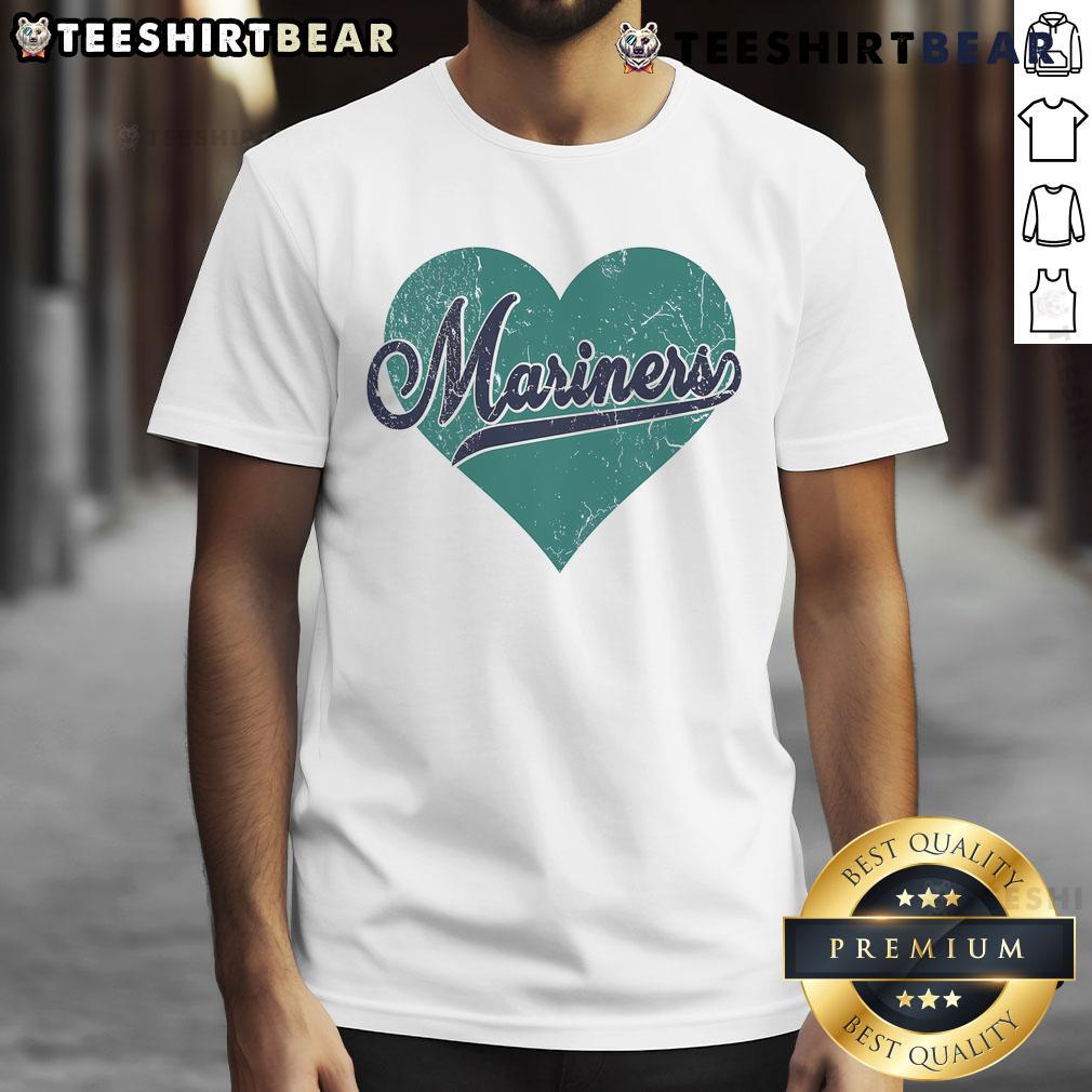 Pretty Retro Mariners Nickname Vintage Mariners Heart T-Shirt in stylish design, perfect for Seattle Mariners fans.