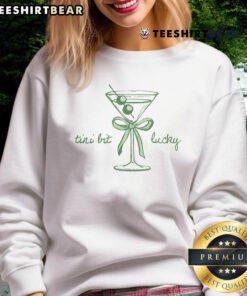Pretty St. Patrick's Martini sweatshirt featuring 'A Tini Bit Irish' design, perfect for celebrating St. Patrick's Day.