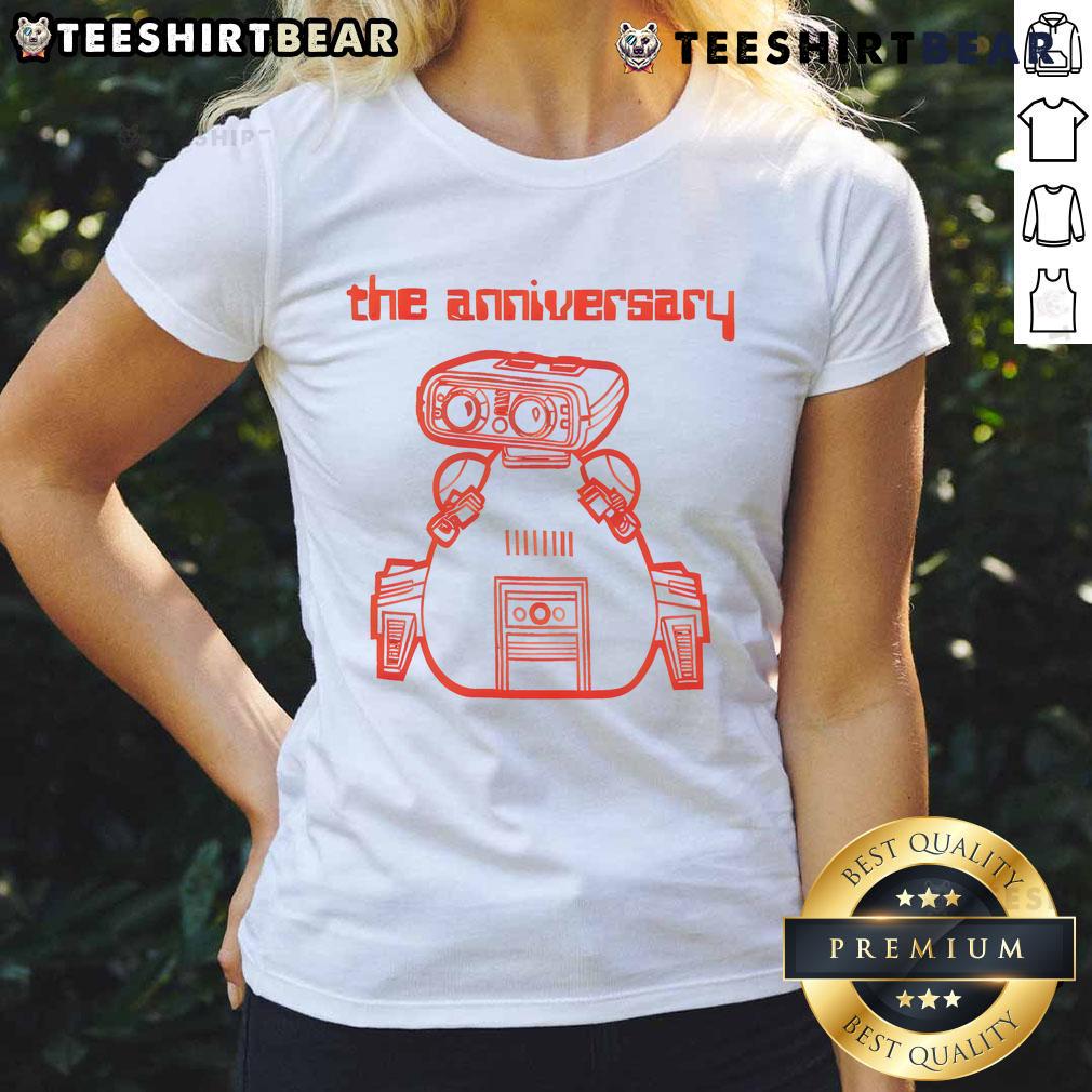 Pretty The Anniversary Dingbot Retro Ladies Tee featuring a vintage design, perfect for celebrating special moments.
