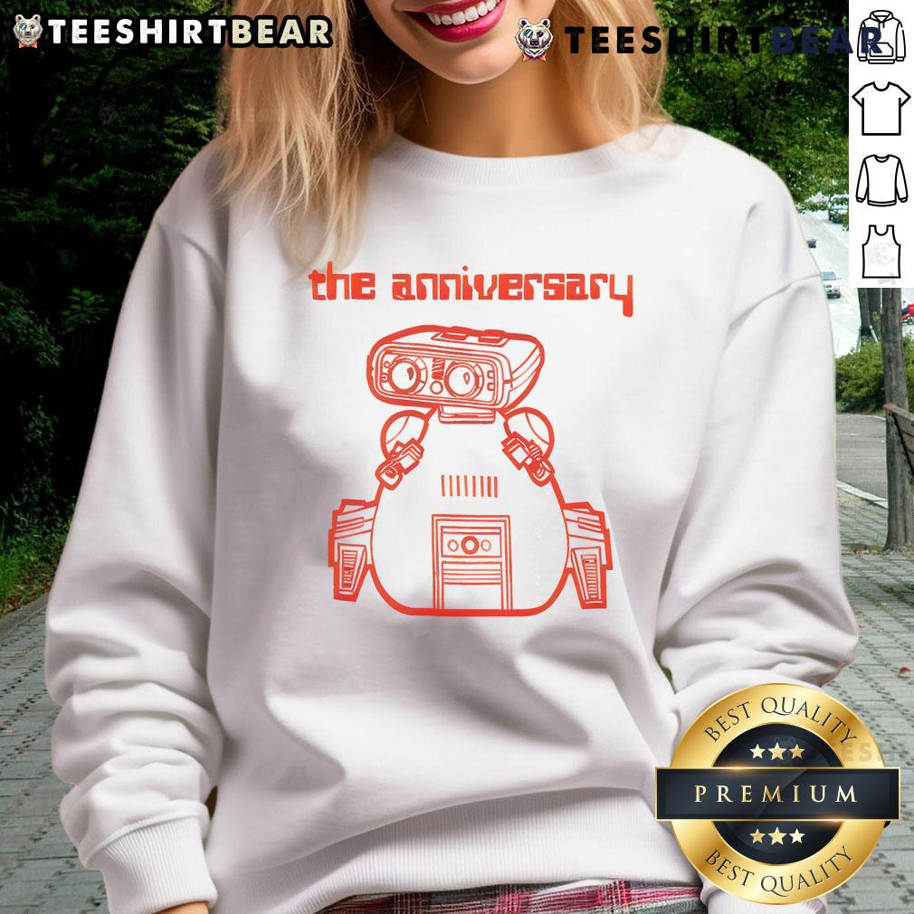 Alt Text: Pretty The Anniversary Dingbot Retro Sweatshirt featuring vibrant colors and a unique design for stylish comfort.